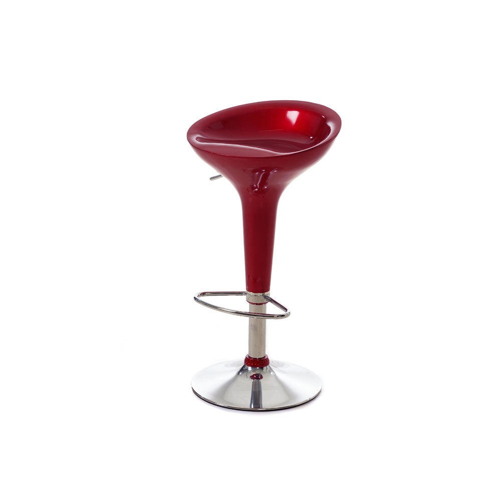 Pouf bar stool, red